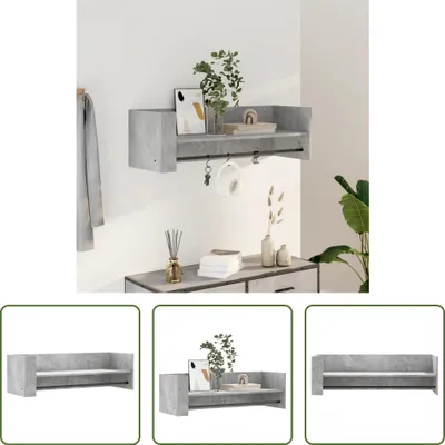 Obrázek produktu pro The Living Store nástěnná police betonová šedá 100x35x30,5 cm materiál na bázi dřeva