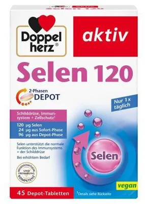 Obrázek produktu pro Double Heart Selen 120 dvoufázových depotních tablet 45 kapslí