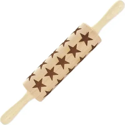 Image de Rouleau à pâtisserie en bois motif étoiles 40 cm Fackelmann Noël