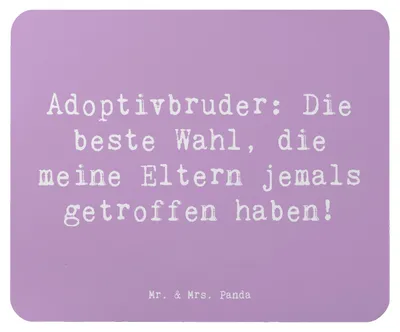 Produktbild von Mr. & Mrs. Panda Mauspad Spruch Adoptivbruder Liebe - Lavendeltraum - Geschenk, Geschenke, Mousepad, mousematte, Mouse Pad, laptop, Freude, Geburtstage, Weihnachten