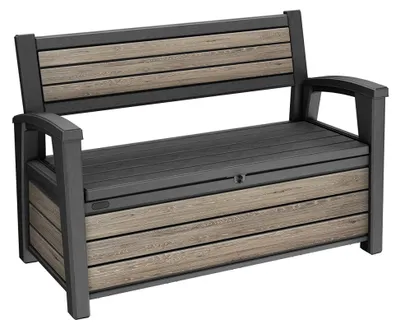 Productafbeelding van Tuinbank Keter Deco Bench 227L - 133x61x89 cm - essen/jasanhout
