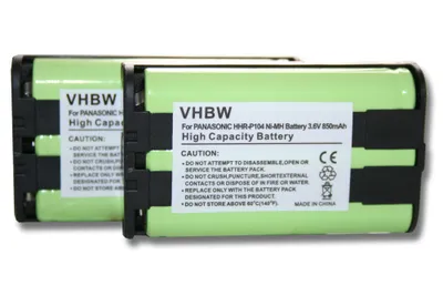 Produktbild von vhbw 2x Akku Ersatz für TL86411, TL96411, TYPE 29 für schnurlos Festnetz Telefon (850 mAh, 3,6 V, NiMH) Grün