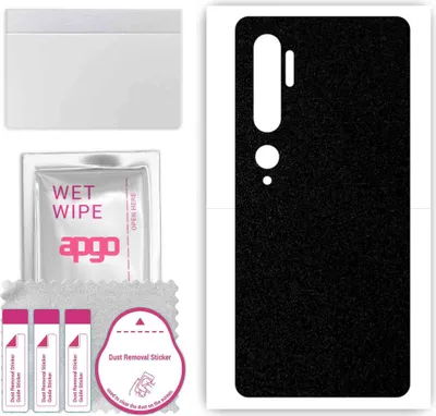 Produktbild von apgo Rückseite Schutzfolie, Skin, kompatibel mit Xiaomi Mi CC9 Pro, Hinten Displayschutzfolie aus Vinylfolie, kratzfest, einfache Montage - Mattschwarz