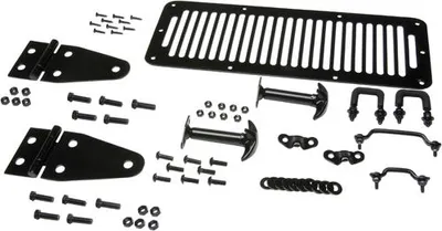 Zdjęcie produktu dla Zestaw zawiasów maski czarny Jeep CJ + Wrangler YJ 87-90