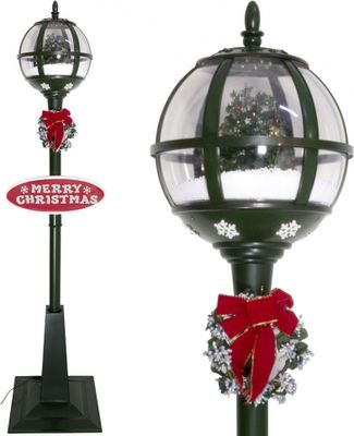 Christmas Paradise Schneiende LED Stand-Laterne 175 cm, grün, mit Baum