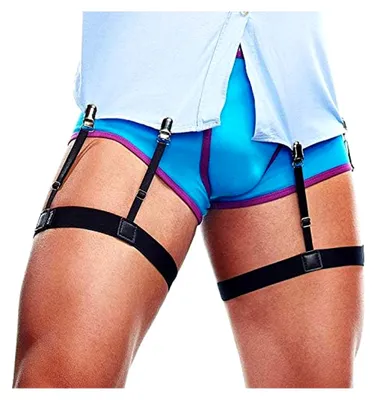 Produktbild von Hemdhalter für Herren, Elastische Hemd-Halterung, Herren Shirt Stays mit Rutschfesten Klammern, Strumpfband für Hochzeit/Polizei/Militär/Business