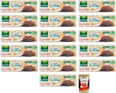 Produktbild von 16x Gullón Cuor di Cereale Cioccolato Kekse,Vollkornkekse mit Schokolade und Haferflocken,Packung mit 280g + Italian Gourmet Polpa di Pomodoro 400g Dose