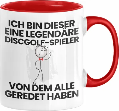 Produktbild von Discgolf-Spieler Geschenk Tasse Lustige Geschenkidee Geburtstag für Discgolf-Spieler Ich Bin Dieser Legendäre Discgolf-Spieler Von Dem Alle Geredet Haben Kaffee-Becher (Rot)