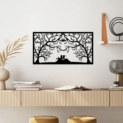 Produktbild von Wallity, Bird'S- SKL2470, Schwarz, Sonstige Wohndekorationen, 70 x 37 cm, 100% Metall (Dicke: 1