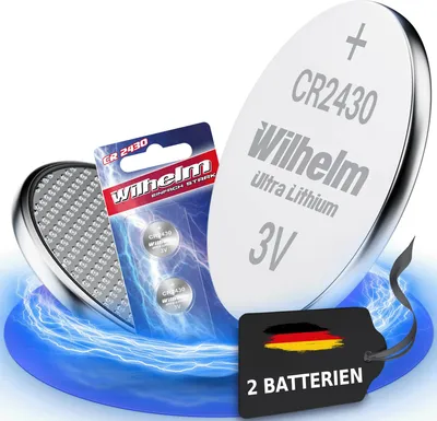 Produktbild von 2 x Wilhelm CR2430 Blister Lithium Knopfzellen