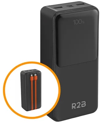 Productafbeelding van R2B Powerbank 30.000 mAh met Kabels - 22,5W Snelladen - USB-C