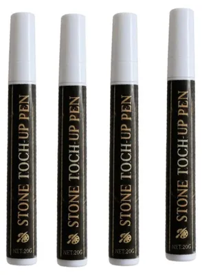 Image de INF Stylos de retouche peinture acrylique (lot de 4) — embouts variés, opaques métalliques et pinceau pour papier, verre, bois, pierre, tissu