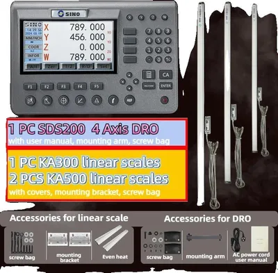 Immagine prodotto di dRO LCD a 4 assi, risoluzione di alta precisione, applicazione versatile, design resistente, DRO SET 3 da 5um