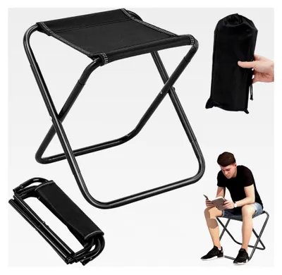 Produktbild von Camping Hocker Faltbarer Klapphocker für Reisen, Camping, Wandern, Angeln, Gartenarbeit, Strand