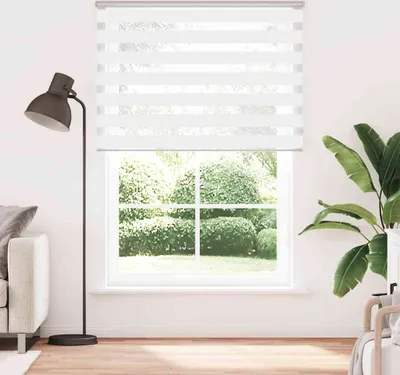 Obrázok produktu pre Maison Exclusive – dvojitá roleta biela 165 x 200 cm Šírka látky 160,9 cm Polyester