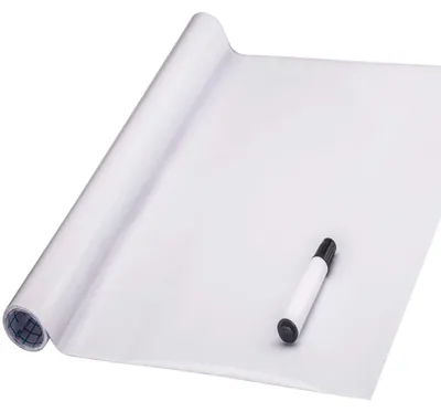 Productafbeelding van Whiteboard folie schoolbordfolie - 44 x 200 cm - Wit - Zelfklevend en herbruikbaar