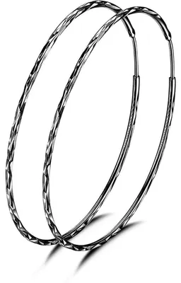 Produktbild von Creolen 925 Sterling Silber Kreis Endless Pistole Schwarz 40mm