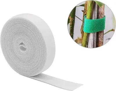 Produktbild von CHPN – Kabel-Organizer – Kabelbinder – Klettverschluss – Klettverschluss – 5 m Rolle – Weiß – 2 cm breit – Kabel zusammenbinden – Pflanzenbinder