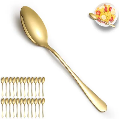 Immagine prodotto di Solidchoice - Set di 24 cucchiai dorati - acciaio inossidabile, ideali per la casa e per eventi