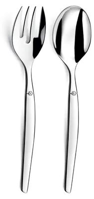 Salatbesteck-Set, 2-teilig, Edelstahl, glänzend, 25,5/25,4 cm