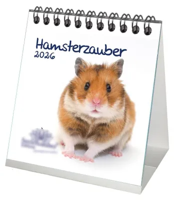 Produktbild von Hamsterzauber Tischkalender 10cm x 10cm für 2026 Hamster - Geschenkset Inhalt: 1x Kalender 1x Weihnachtsanhänger 1x Grußanhänger (gesamt 3 Teile)