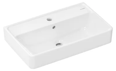 Productafbeelding van Hansgrohe Xanuia Q wastafel, compact model 600/370, met kraangat en overloop, voorzien van SmartClean technologie