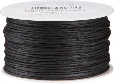 Produktbild von Papierkordel Draht Schwarz Ø2mm 100m - Floristik Dekokordel Basteldraht