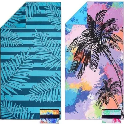 Produktbild von Famanu Strandhandtuch mit umkehrbarem Design - große, schnell trocknende Mikrofaser
