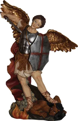 Produktbild von Heiligenfigur Heiliger Michael 28 cm Polyresin Deko Statue