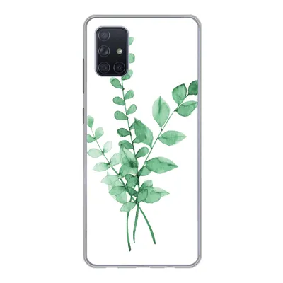 Produktbild von MuchoWow® Handyhülle Schutzhülle Hülle für Samsung Galaxy A71 Aquarelle - Blätter - Pflanzen Silikon Softcase Handy Hülle - Kartenbesitzer
