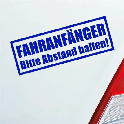 Produktbild von Auto Aufkleber Achtung Fahranfänger Spruch Fahrschule 20x7 cm Dunkelblau Sticker Heckscheibenaufkleber