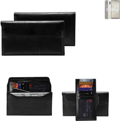 Produktbild von K-S-Trade Handy Hülle kompatibel mit Sharp Aquos Wish3 Schutz Hülle Tasche Schutz Case Handytasche Kunstleder schwarz, 1x
