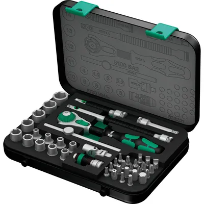 Obrázok produktu pre Wera 05003533001, Zakladací kľúč, 42 kusov, Čierna, Chróm, Zelená, CE, Kľúč