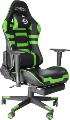 Produktbild von Bürostuhl Gaming Schreibtischstuhl Drehstuhl Race Chair Sportsitz + Beinauflage, schwarz/grün