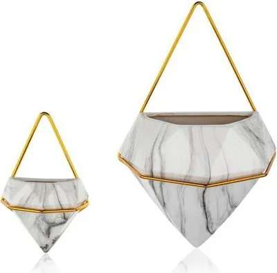 Produktbild von HowHomely Wand-Blumentopf 2er Set Semela gold Glamour