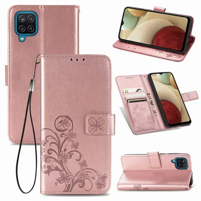 Produktbild von König Design Hülle kompatibel mit Samsung Galaxy A12 Kunstleder Handyhülle - Handy Case Rosa