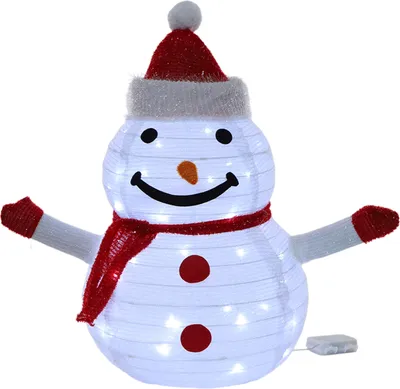 Produktbild von LED Schneemann 60cm, Innen Außen Weihnachtsdeko Batteriebetrieben Weihnachtsbeleuchtung mit Timer Weihnachten Deko, Lichtfarbe: Weiß