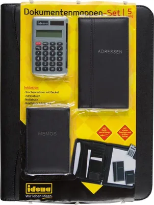 Produktbild von IDENA Idena Dokumentenmappe A4 m.Adressb/Rechner/Notizbu