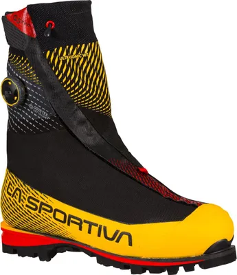Bergschuh "G5 Evo" von La Sportiva in Gelb und Schwarz mit rot-gelber Sohle; geeignet für Damen.