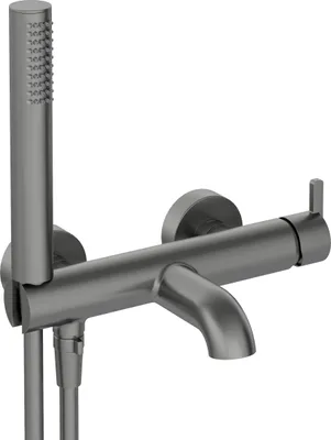 Produktbild von Deante SILIA Badewannenarmatur mit integrierter Handbrause – Titanium – Anthrazit Graphit Look