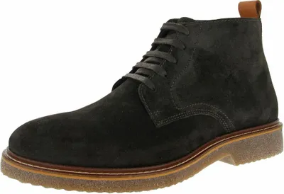 A single men's boot shown from a side-diagonal angle against a white background.