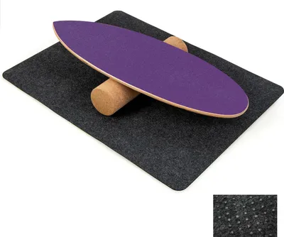 Produktbild von COSTWAY Balance Board aus Holz, Balancebrett, Balance Trainer Trickboard mit Korkrolle, Balance-board aus 8 hochwertigen Holzschichten, Lila