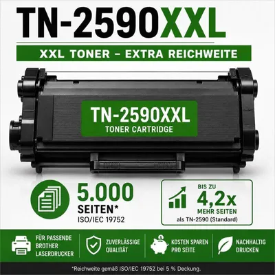Produktbild von TN-2590 XXL TiDis Ersatzlasertoner m.5.000 S. Druckleistung