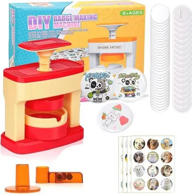 Produktbild von Famanu Buttonmaschine 55 mm - DIY Set mit 48 Teilen und Kreisschneider