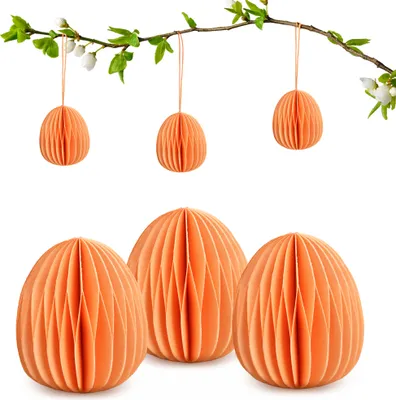 Produktbild von Osterdeko Ostereier zum Aufhängen orange 6er Set Dekohänger