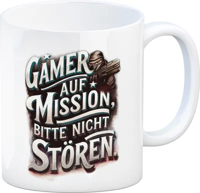 Produktbild von Gamer auf Mission Kaffeebecher Bitte nicht stören