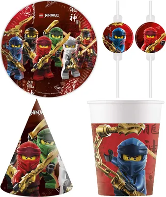 Produktbild von 32-tlg. Set Kindergeburtstag Party Feier Fete Deko Motto Lego Ninjago