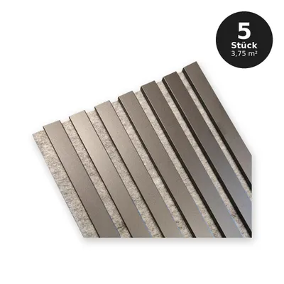 Produktbild von Lamelwände 30x250 cm - Set 5 Stück (3,75 m²) - MDF-Paneele - dekorative Wandpaneele - Schwarz