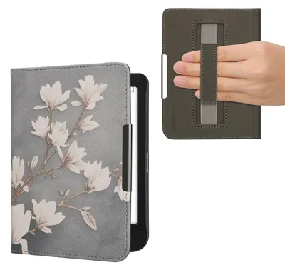 Produktbild von kwmobile Schutzhülle für Kobo Clara BW / Clara Colour / Tolino Shine (5) / Shine Color Hülle - eReader Flip Case mit Handschlaufe und Auto Sleep