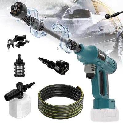 Produktbild von Tragbarer Akku Hochdruckreiniger 440W für Makita 18V Batterien mit Verlängerungsstange, 6-in-1 Multifunktionsdüse, zur Auto, Gärten, Terrasse